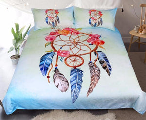 Mandala Quilt Cover Set - Dreamcatcher Floral Rose