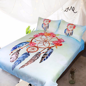 Mandala Quilt Cover Set - Dreamcatcher Floral Rose