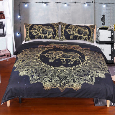Mandala Elephant Bed Set