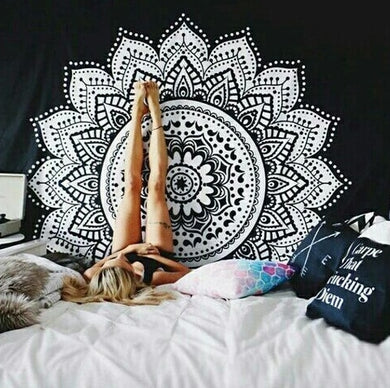 Yin Yang Printed Lotus Mandala Tapestry - Various Styles