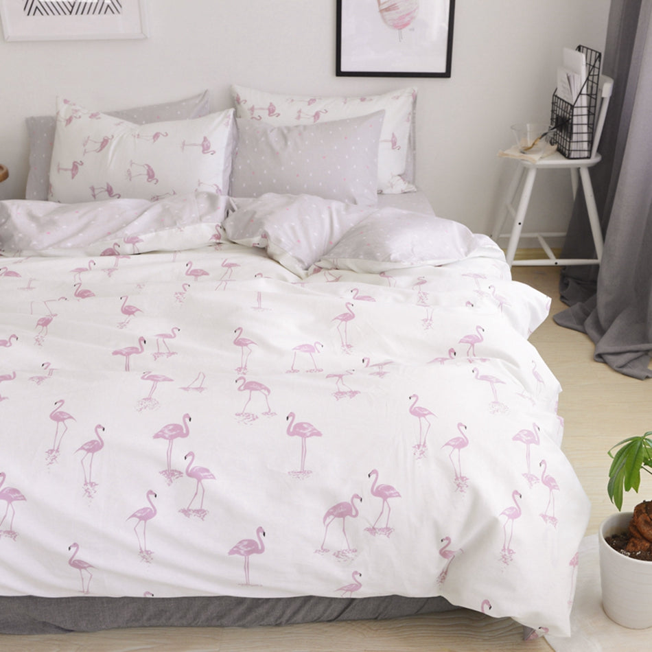 100% Cotton Amazing Flamingo Bed Set