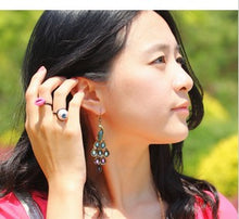 Load image into Gallery viewer, Peacock Drop Earring