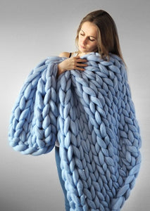 Chunky Hand Knitted Throw - Many colours
