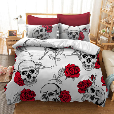 Stone Roses Skull Bedding Set