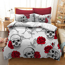 Load image into Gallery viewer, Stone Roses Skull Bedding Set