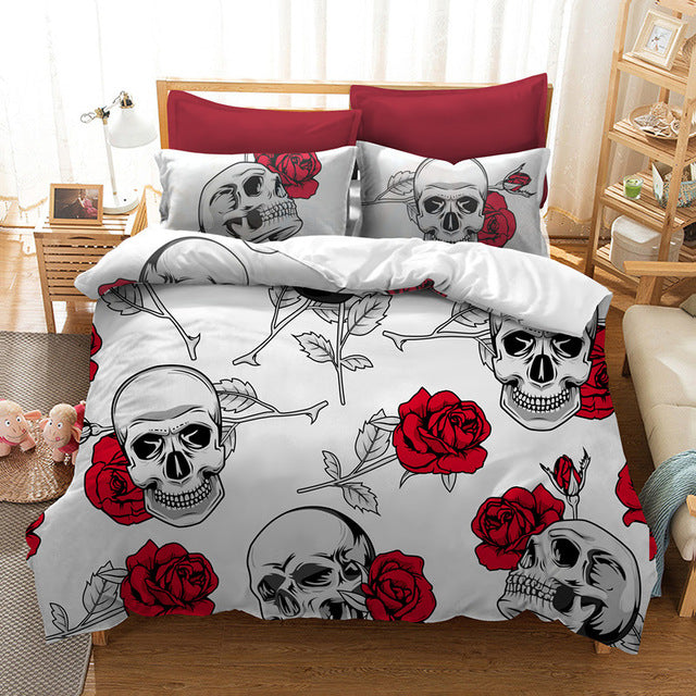 Stone Roses Skull Bedding Set