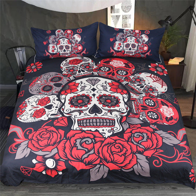 Rose Ritual Sugar Skull Bedding Set