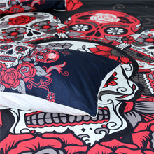 Load image into Gallery viewer, Rose Ritual Sugar Skull Bedding Set