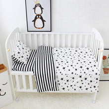 Load image into Gallery viewer, Striped Stars 3Pcs Baby Bedding Set - 100% cotton
