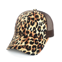 Load image into Gallery viewer, Ponytail Messy Bun Cap Animal Print