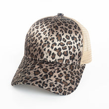Load image into Gallery viewer, Ponytail Messy Bun Cap Animal Print