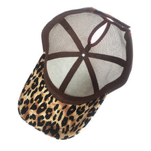 Load image into Gallery viewer, Ponytail Messy Bun Cap Animal Print