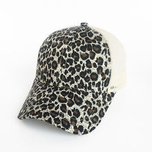 Load image into Gallery viewer, Ponytail Messy Bun Cap Animal Print