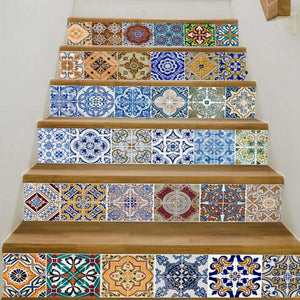 6 Pcs Set Mosaic Stairway Sticker Tiles