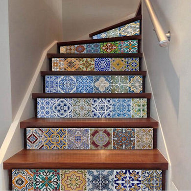 6 Pcs Set Mosaic Stairway Sticker Tiles