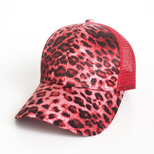 Load image into Gallery viewer, Ponytail Messy Bun Cap Animal Print