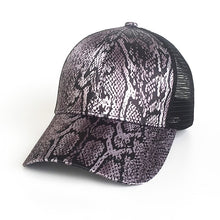 Load image into Gallery viewer, Ponytail Messy Bun Cap Animal Print