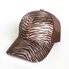 Load image into Gallery viewer, Ponytail Messy Bun Cap Animal Print