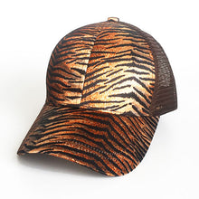 Load image into Gallery viewer, Ponytail Messy Bun Cap Animal Print