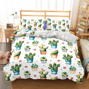 Mini Cactus Duvet Cover Set