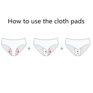 5 Pcs Organic Bamboo Menstrual Pads Set - Heavy Flow + Mini Bag