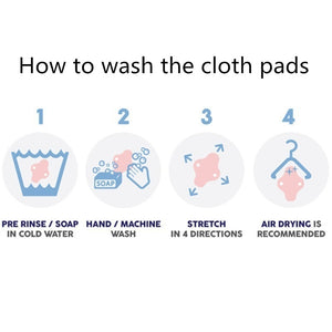 5 Pcs Organic Bamboo Menstrual Pads Set - Heavy Flow + Mini Bag
