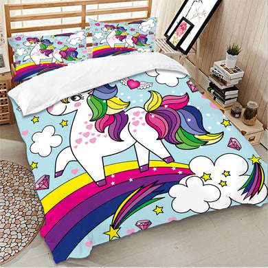 Mandala Quilt Cover Set - Happy Self Unicorn