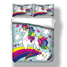 Load image into Gallery viewer, Mandala Quilt Cover Set - Happy Self Unicorn