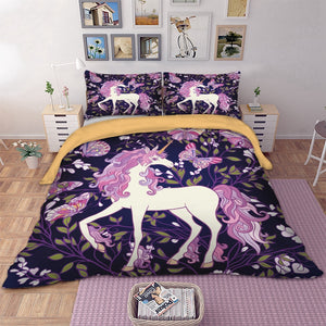Purple Unicorn Bedding Set