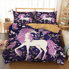 Load image into Gallery viewer, Purple Unicorn Bedding Set