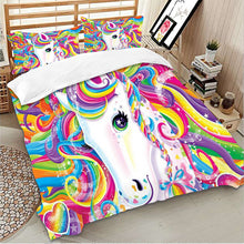 Load image into Gallery viewer, Sparkly Eye Unicorn Bedding Set