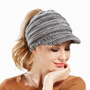 Ponytail Messy Bun Beanie Cap