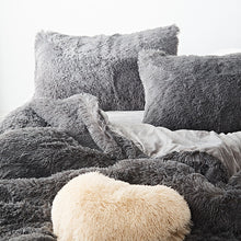 Load image into Gallery viewer, Fluffy Quilt cover set  - Grey - CLEARANCE