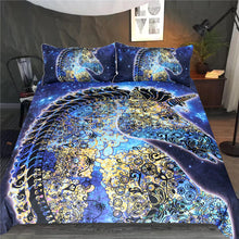 Load image into Gallery viewer, Mandala Quilt Cover Set - Paisley Unicorn