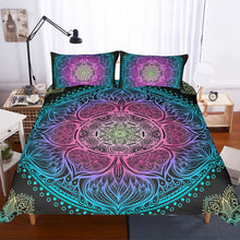 Load image into Gallery viewer, Mandala Quilt Cover Set - Indian Mandala Magic