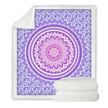 Load image into Gallery viewer, Mandala Flower Sherpa Throw or Blanket