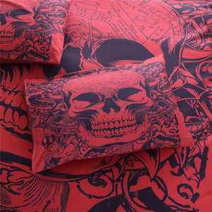 Red Skull Bedding Set