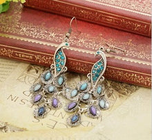 Load image into Gallery viewer, Peacock Drop Earring