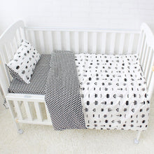 Load image into Gallery viewer, Black Crown 3Pcs Baby Bedding Set - 100% cotton
