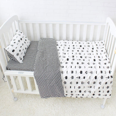 Black Crown 3Pcs Baby Bedding Set - 100% cotton