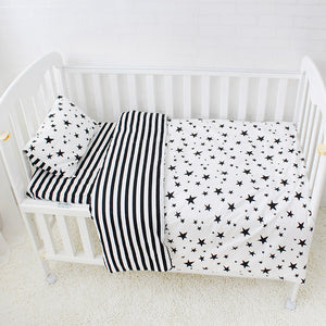 Striped Stars 3Pcs Baby Bedding Set - 100% cotton