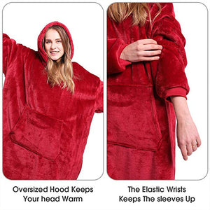 Blanket Hoodie - Red or Blue