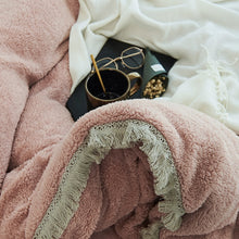 Load image into Gallery viewer, Tassels Faux Lambswool Velvet Bed Set