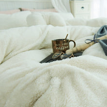 Load image into Gallery viewer, Tassels Faux Lambswool Velvet Bed Set