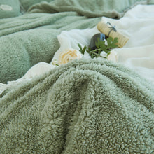Load image into Gallery viewer, Tassels Faux Lambswool Velvet Bed Set
