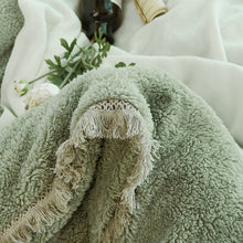 Load image into Gallery viewer, Tassels Faux Lambswool Velvet Bed Set