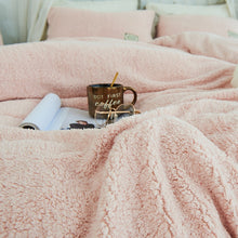 Load image into Gallery viewer, Tassels Faux Lambswool Velvet Bed Set