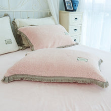 Load image into Gallery viewer, Tassels Faux Lambswool Velvet Bed Set