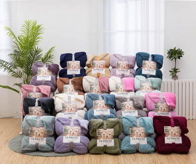 Luxurious Large Warm Sherpa Throw Blanket