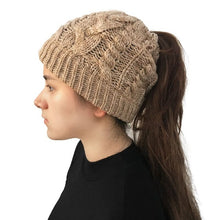 Load image into Gallery viewer, Braided Ponytail Beanie